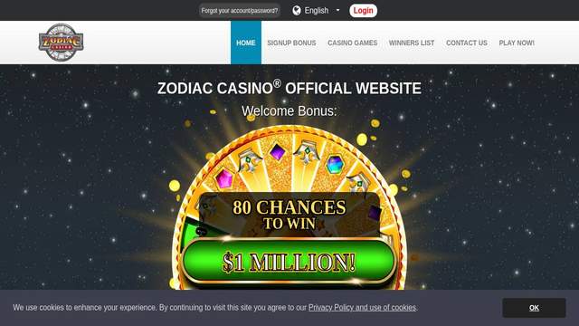 Zodiac Casino casino screenshot